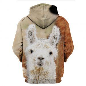 Cute White Baby Goat 3D Hoodie BACK
