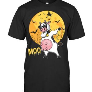 dabbing moo cow halloween shirt hoodie sweater tank top