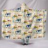 Farm Life with Dairy Cow, Tractor and Pasture Hooded Blanket