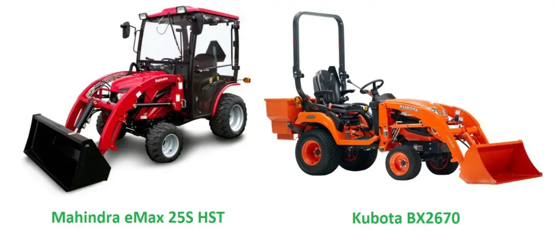 Mahindra eMax 25S HST vs Kubota BX2670