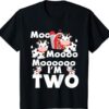 Moo Moo I'm Two 2nd birthday cow shirt hoodie sweater tank top