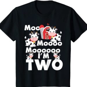 Moo Moo I'm Two 2nd birthday cow shirt hoodie sweater tank top